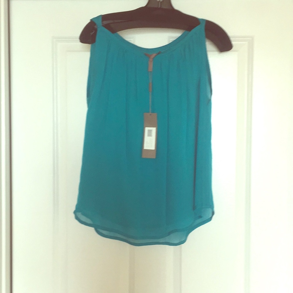 Halston heritage brand new teal tank silk car
